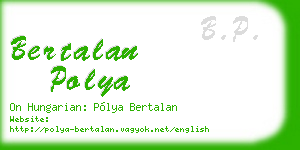 bertalan polya business card